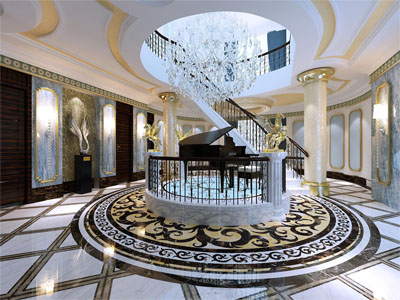 室內(nèi)裝修效果圖-大廳拼花